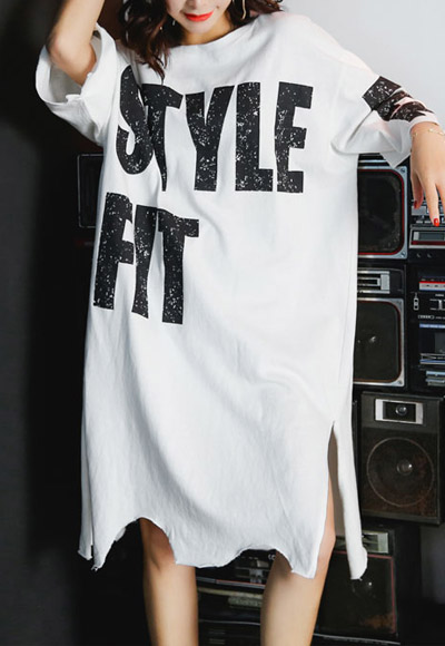 [당일배송](수입) STYLE FIT 언발란스 롱 티셔츠